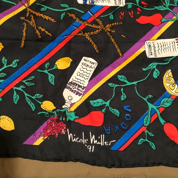 Nicole Miller Absolut Vodka Silk Scarf - Picture 2 of 5
